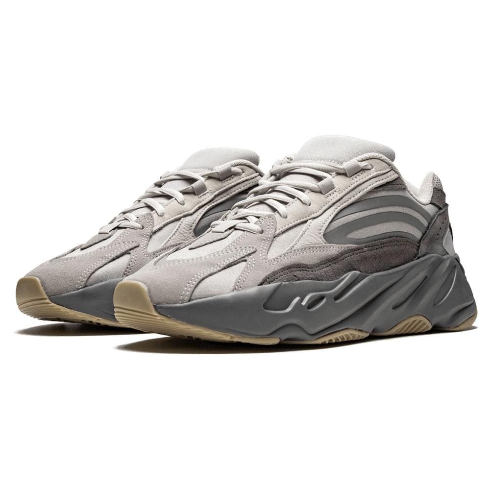 Gray and beige sneaker on a white background