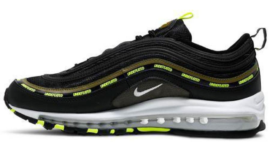 Undefeated x Air Max 97 Black Volt TRAINERS NIKE 6 UK BLACK 